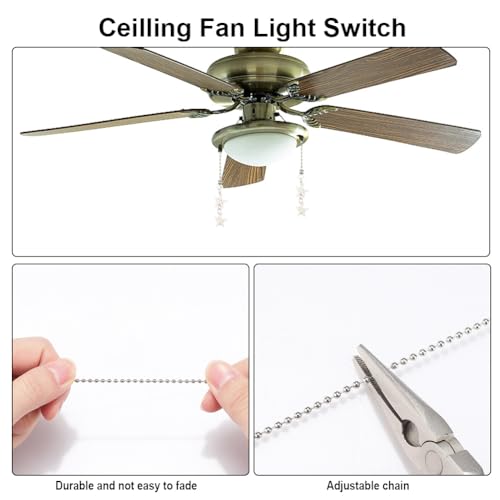 Image of CRASPIRE 12Pcs 2 Styles Sea Turtle Ceiling Fan Pull Chain Synthetic Turquoise 14.17 Inch Starfish Summer Ocean Hanging Charm Ornament Fan Ball Chain Extender Danglers for Ceiling Fan Light Lamp Decor
