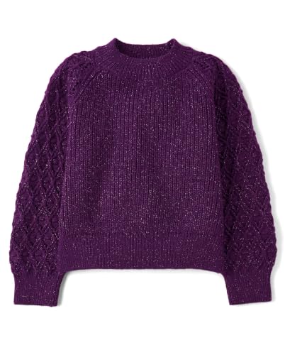 Image of The Children's Place Girls' Long Sleeve Crew Neck Pullover Sweater