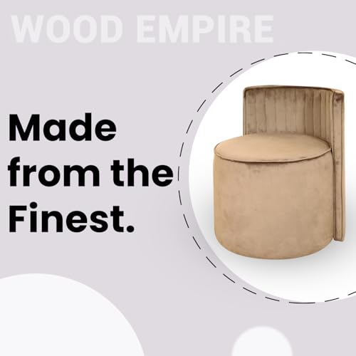 Image of Ottoman Puffy Stool for Living Room | Pouf Footstool for Office Home Decor | Upholstered Sitting Pouffe with Backrest for Home Dcor /Office /Living Room (Creame)