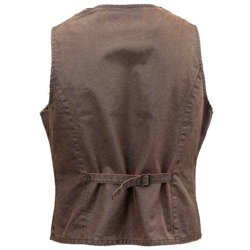 Outback Trading Company Men's Arkansas 2835 Casual Western Outdoor Vintage Canyonland Vest with Snaps & Concealment Pocket3