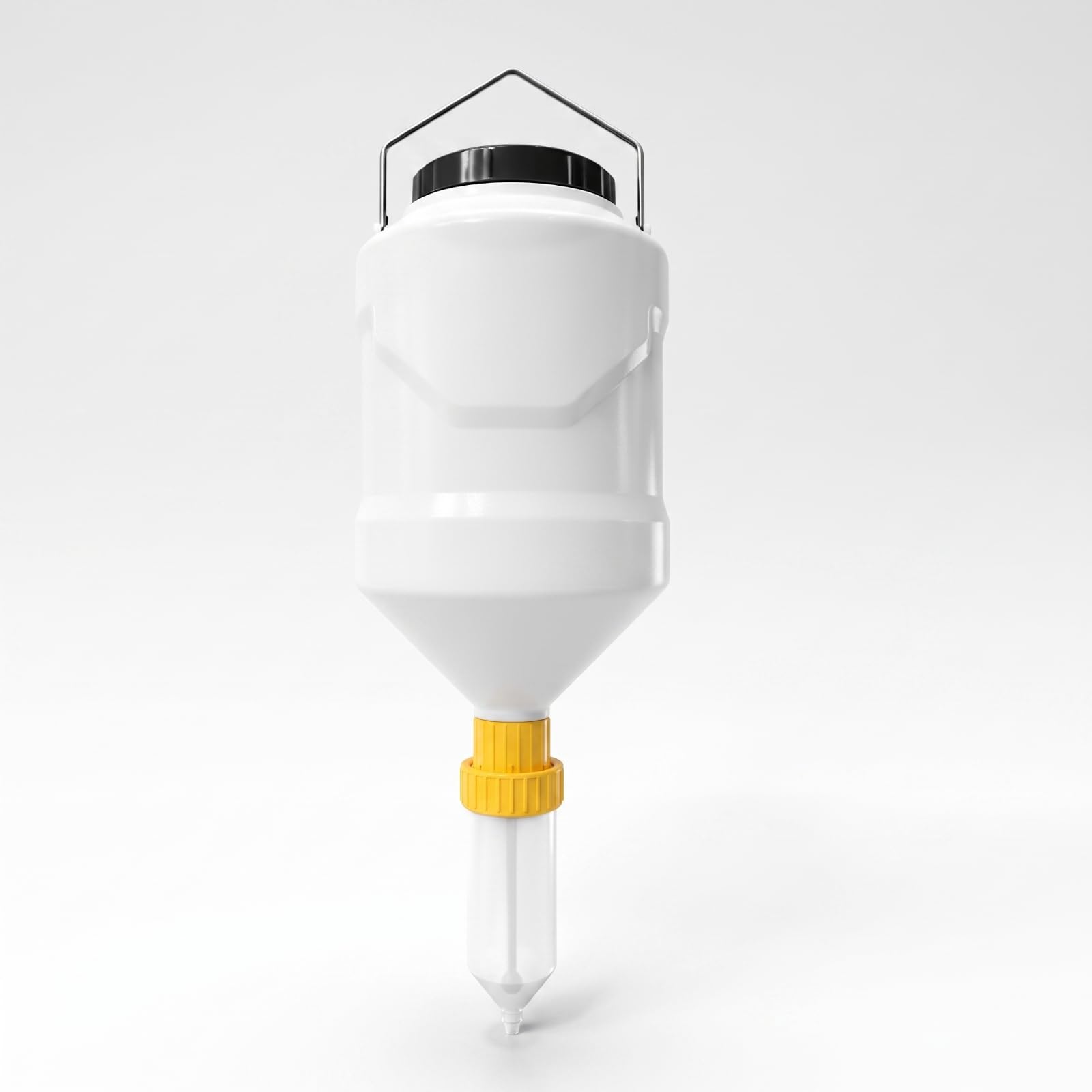Dispenser di Salse da Appendere Semplice, 3 Litri Tondo, 3 Litri Tondo Con Anello Di Fissaggio Giallo