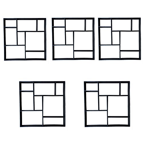 MCTECH® D.I.Y. Betonvorm bekistingsvorm betonbestratingsvorm bestratingsmaker willekeurig/rechthoekig patroon van trottoirs, trapstenen, tuin Rechteck 5 Stücke