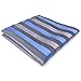 Shlax&Wing Stripes Blue Grey Handkerchieves Mens Neckties Hanky Pocket Square
