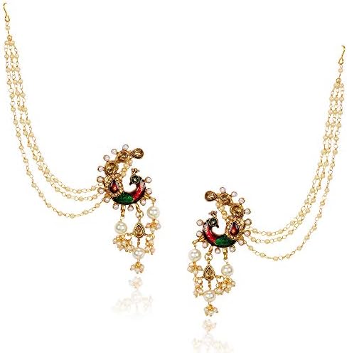 Shining Diva Fashion Metal Gold Plated and Pearl Earrings for Women & Girls
