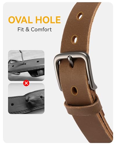 Image of CHAOREN Mens Belt - Mens Ratchet Belt Leather 1 3 /8 inch for Dress Pant - Micro Adjustable Belt Fit Everywhere