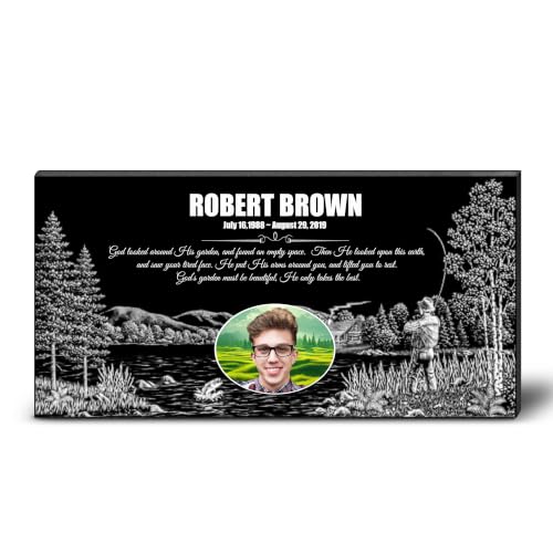 Image of ADFSTONE Personalized Memorial Headstone, Custom Laser Engraved Granite Plaque for Grave & Cemetery, Weatherproof UV Resistant Bereavement Gift for Loss of Loved Ones, Outdoor Memorial Decor