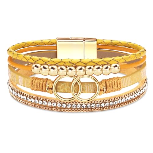 Image of Bracelets for Women, Gifts for Mom Her Christmas Gift 2026 Leather Bracelets for Women Birthday Gift for Daughter Inspirational Wrap Bracelet Sister Friend Teen Girl Gift Layered Stocking Stuffers Jewelry
