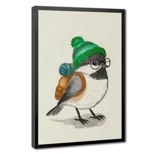 Affiche aquarelle oiseaux pour une décoration de chambre cocooning