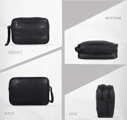 Image of kbi Mens Cash Bag Pouch Money Carrying Handling Luggage Multipurpose Travel Pouch vegan Leathe