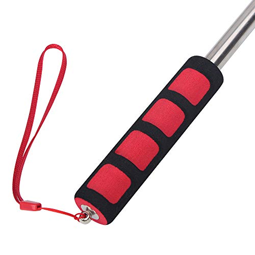 Enjoyist 4-Pack Assorted Color Telescoping Handheld Flagpole, Extendable Stainless Portable Steel Banner Tour Guides & Pointer For Teachers, With Clips (63'' Flagpole) #TOP4