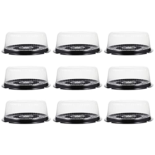Operitacx 10Pcs Clear Pet Cake Containers with Lids 8-Inch Round Cheesecake Packaging Box for Desserts Pastries and Gifts