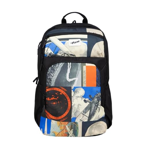 Image of F Gear Akira Black 26L Backpack, 3 Spacious Compartments, 3 Pockets and 1 Hidden Pocket|Anti theft Backpack|Airflow Padded Back Panel|Lightweight & Durable|Ideal for Office, Daily Use & Travel