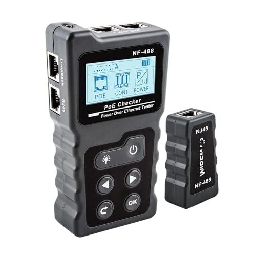 Probador de cables NF-488 con prueba de bucle PoE para redes