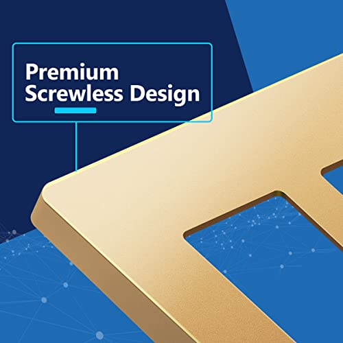 Image of LIDER Decorator Switch Cover, Screwless Wall Plate, Mid-Size 2-Gang 4.88 inch x 4.92 inch, LSWP-32M-GD2P, UL Listed, Thermoplastic, Matte Gold, 2-Pack