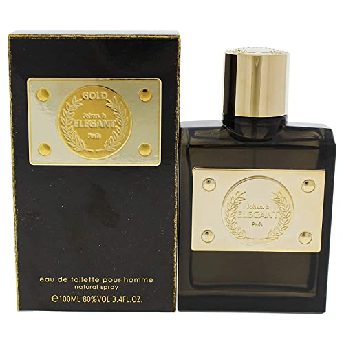 Johan B. Elegant Gold for Men Eau De Toilette Spray, 3.4 Ounce