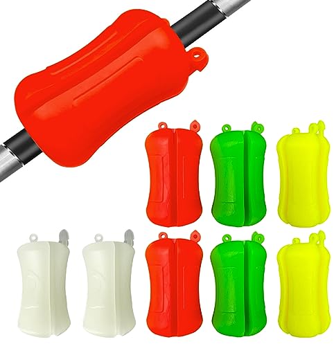 Naiveferry 8 peças de tiras de suporte de vara de pesca de silicone, cola, portátil, bola fixa, pren