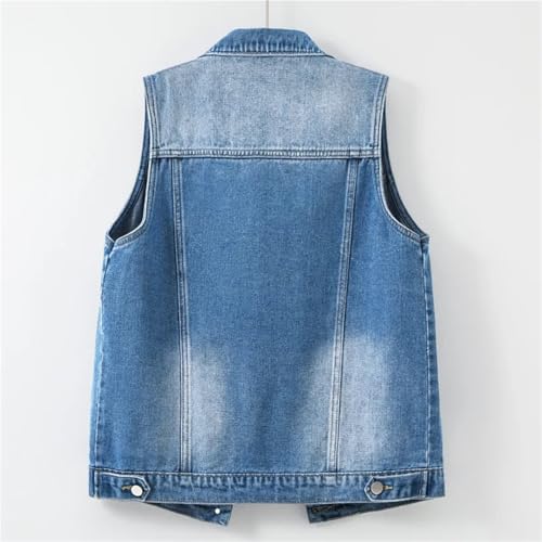 Chaleco vaquero de moda holgado con bolsillos funcionales y tejido liso 2