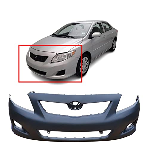FitParts Compatible With Front Bumper Cover 2009-2010 Toyota Corolla Base CE LE XLE Sedan 09-10. New, Primed and Ready for Paint. With Fog Light Holes. TO1000343 5211902990