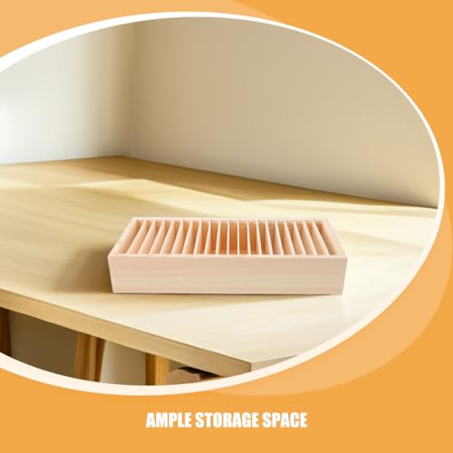 Boîte de rangement en bois compartimentée pour trier les cartes