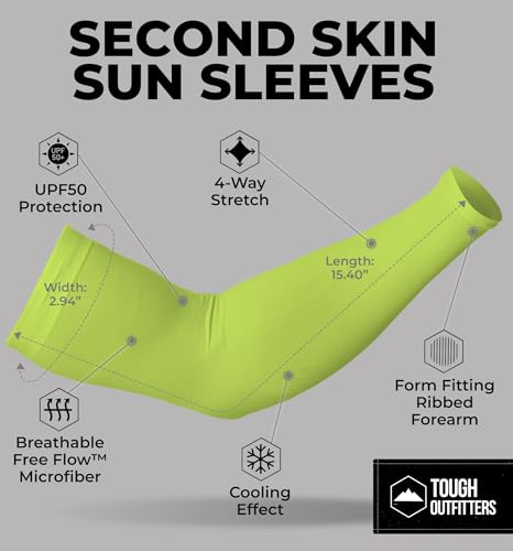 Image of UV Protection Cooling Arm Sleeves - UPF 50 Long Sun Sleeves for Men & Women. Perfect for Cycling, Driving, Running, Basketball, Football & Outdoor Activities. Performance Stretch & Moisture Wicking