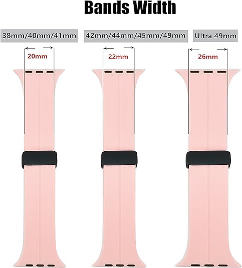 Image of Soft Silicone Sport Band Compatible with Apple Watch Ultra 49mm 45mm 44mm 42mm Magnetic Clasp Adjustable Strap For iWatch Series 10 9 8 7 6 5 4 3 2 1 SE Ultra 2nd gen (Only Strap, No Watch)