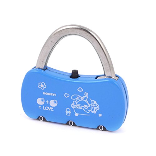 Image of Aexit Blue Metal Padlocks & Hasps Bag Shaped Resettable 3 Digits Jewelry Box Drawer Suitcase Combination Password Combination Padlocks Lock Padlock