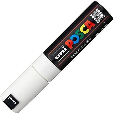 Posca Acrylic Paint Marker, Broad Chisel, White
