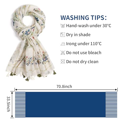 Scarf for Women Lightweight Soft Floral Leopard Printed Scarves Fall Winter Fashion Shawl Wrap with Fringe3