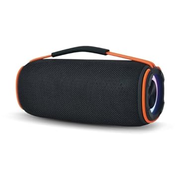 Caixa de Som Bluetooth Portátil Auto-Falante 30W Prova D'água (Preto-Laranja)