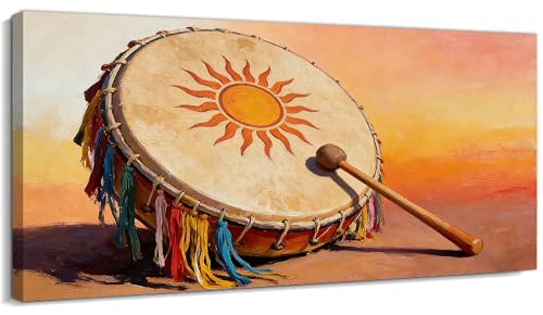 TIMUBA Native American Wall Art Canvas, Indian Wall Decor With