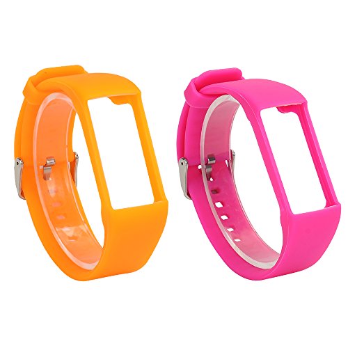 RuenTech 2Pcs Band for Polar A360 Replacement Bands, Soft Silicone Strap Sport Wristband Compatible with Polar A360 and A370 Fitness Tracker (Orange&Rose Red) RuenTech 2Pcs Band for Polar A360 Replacement Bands, Soft Silicone Strap Sport Wristband Compatible with Polar A360 and A370 Fitness Tracker (Orange&Rose Red)