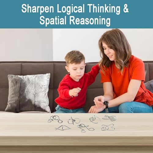 Surplex 16 Stück Knobelspiele Kit Denksportaufgaben Metallpuzzle Entwirrung Puzzles Geduldspiele Set für Erwachsene und Kinder