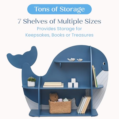 Delta Children Whale Bookcase - Greenguard Gold Certified, Blue - Thumbnail 4