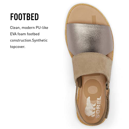 Sorel Women's Ella Ii Slingback Sandals - Ash Brown, Chalk - Size 9 #TOP3