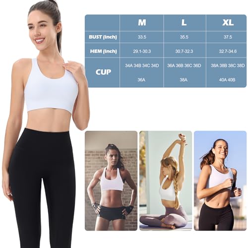 Image of Sports Bra, Workout Tops for Women, Medium Impact Strappy Padded Sports Bras for Women High Support