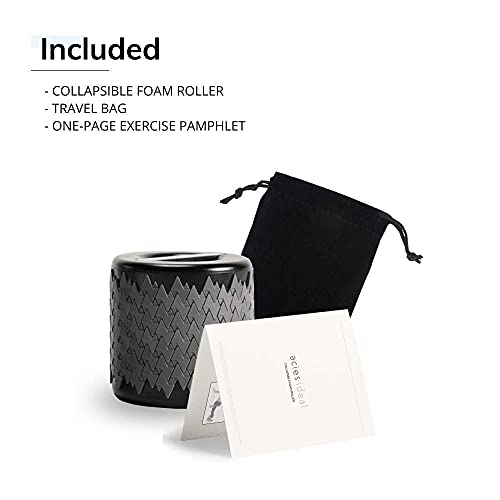 Image of Acies Ideal Collapsible Foam Roller for Travel & Exercise - Deep Tissue Foam Roller for Muscles and Back, Compact Stretching Roller Tube for Muscles & Tension Relief (Black)