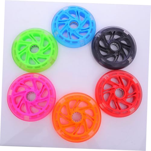 2 piezas de ruedas de entrenamiento para bicicleta PU luminosas con rodamientos para niños y estabilizadores antideslizantes para aprendizaje seguro y confiado de ciclismo miniatura 4