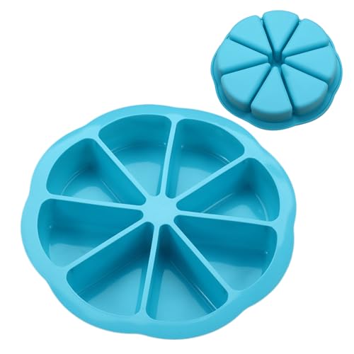 Qokeeu Silicone Baking Moulds: 8-Cavity Triangle Pizza Cake Pan, Non-Stick and Heat-Resistant DIY Baking Tool for Scones and More