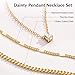 WomenGifts Layered Gold Necklaces for Women, 14K Gold Plated Dainty Cute Pendant Necklace Jewelry Set, Chunky Stackable Cuban Chain Choker Collar, Trendy Waterproof Non Tarnish Jewelry Gift