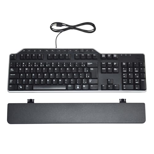 Dell KB522 Business Keyboard Multimedia 104 Keys Full Sized Keyboard with USB Hub & Palmrest – Brazilian Layout Compatible MPNs NV3WH,  0FRXW, 1RW52, X20M8, 7VHY1, 75RW8