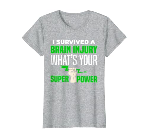 I Survived Brain Injury Awareness, TBI, Brain Injury Survivor T-Shirt, Women, Heather Grey, XX-Large