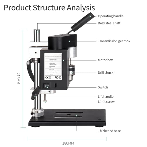 Mini Drill Press, Benchtop Drill Press, Portable Electric Drilling Machine,With Rotating Flexible Shaft Attachment, Drill Bit and Clamp, B10 Chuck,For DIY Wood Metal Plastic - Image 3