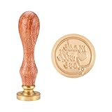 Beadthoven Sello de cera, sello de cera de latón de cobre retro con mango de madera extraíble de 25,5 mm para sobres invitaciones de boda sellado de tarjetas (hecho con amor)