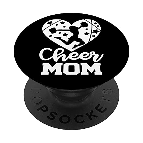 Cheer Mom Heart Funny Cheerleader PopSockets Swappable PopGrip