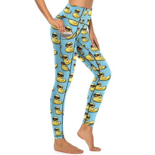 Pantalon de yoga avec poches femme legging entraînement imprimé canard