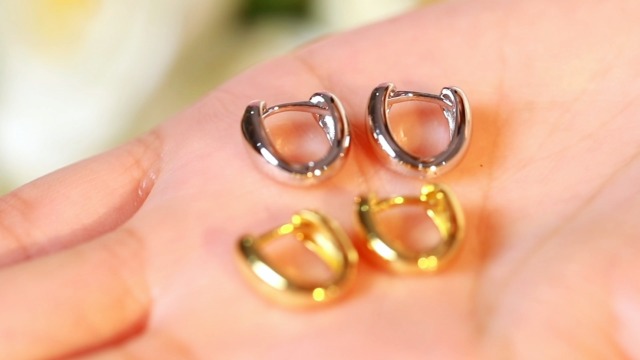 Qings Spessi Orecchini a Cerchio Donna Argento 925, Minimalista Piccoli Cerchio Orecchini Regalo Donna Compleanno Gioielli