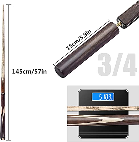 Taco de billar portátil 3/4 articulado 145 cm 10 mm punta miniatura 7
