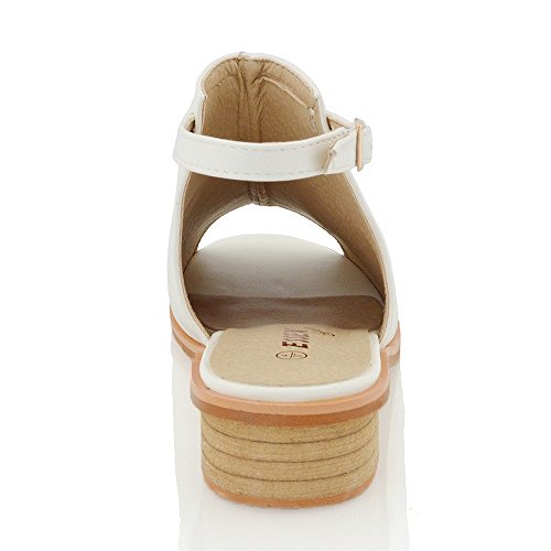 ESSEX GLAM Sandalo Donna Peep Toe Pelle Sintetica