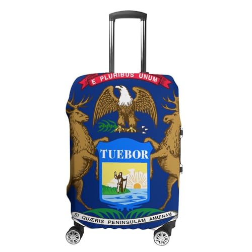 Flag of Michigan Luggage Covers Washable Travel Suitcase Cover Elastic Baggage Protector