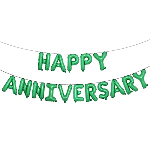 16 Inch Multicolor Happy Anniversary Letter Balloons Banner - Round Anniversary Balloon Banner for Party Decorations